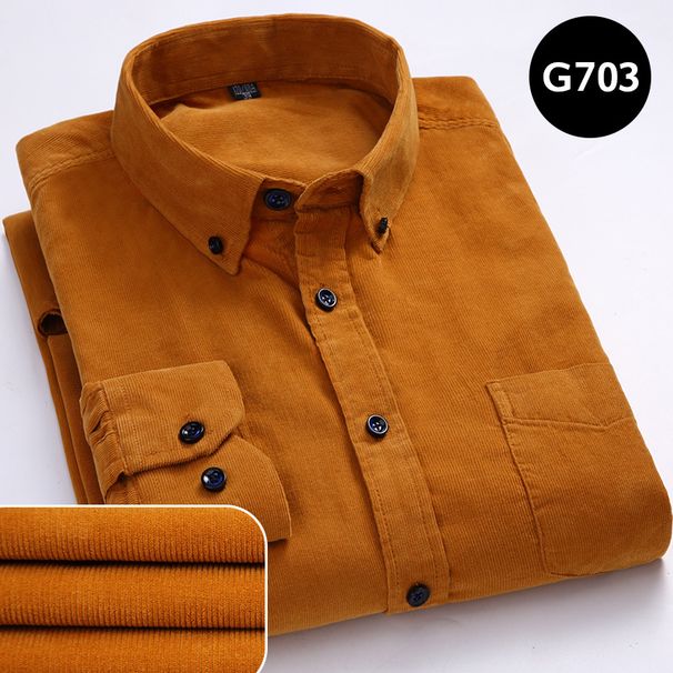 Men's Clothing Spring And Autumn New Men's Cotton Corduroy Long Sleeve Shirt Men's Casual Cotton Large Size Shirt Wholesale_viptrois.com