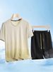 Men's Clothing Ice Silk Short Sleeved T Shirt Suit Men's Summer Sports Quick Drying Playing Ball Fitness Trend Half Sleeved Sports Running T Shirt_viptrois.com