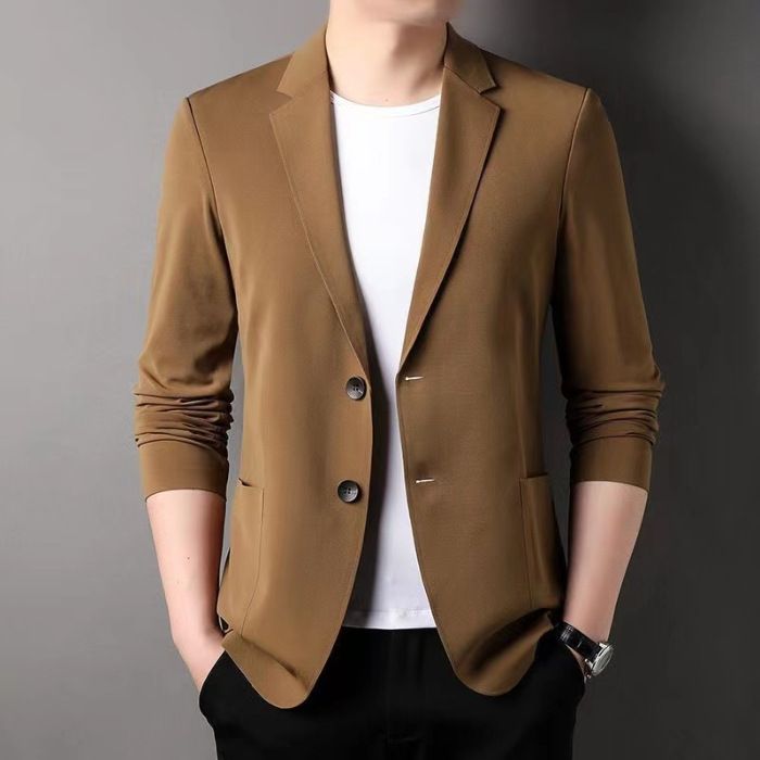 Spring And Summer New Plus Size Jacket Business Lightweight Small Blazer Casual Suit Light Mature Style Men_viptrois.com
