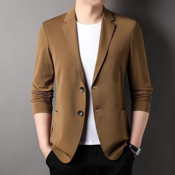 Spring And Summer New Plus Size Jacket Business Lightweight Small Blazer Casual Suit Light Mature Style Men_viptrois.com