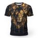 Men's Clothing Boutique Men's Hip Hop Street Fashion T Shirt 3d Lion Pure Cotton Direct Injection Short Sleeved Round Neck Comfortable Sweatshirt_viptrois.com