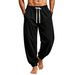 Men's Ribbed Jogger Sweatpants Loose Fit Drawstring Casual Pants Multi Color Versatile Drape Athletic Trousers Spring Summer Style_viptrois.com