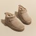 New fur integrated warm cotton shoes non-slip external transmission plus fleece short boots_viptrois.com