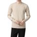 Loose Solid Color Pullover Long Sleeved Sweater Men's Base Shirt Round Neck Inner Knit Sweater_viptrois.com