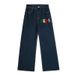 American Style Fun Butterfly Embroidery Washed Straight Jeans Unisex New Street Loose Wide Leg Slimming Long Pants_viptrois.com