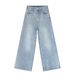 Men's Clothing Washed Jeans Men's Handsome Loose Washed Straight Wide Leg Mopping Pants_viptrois.com