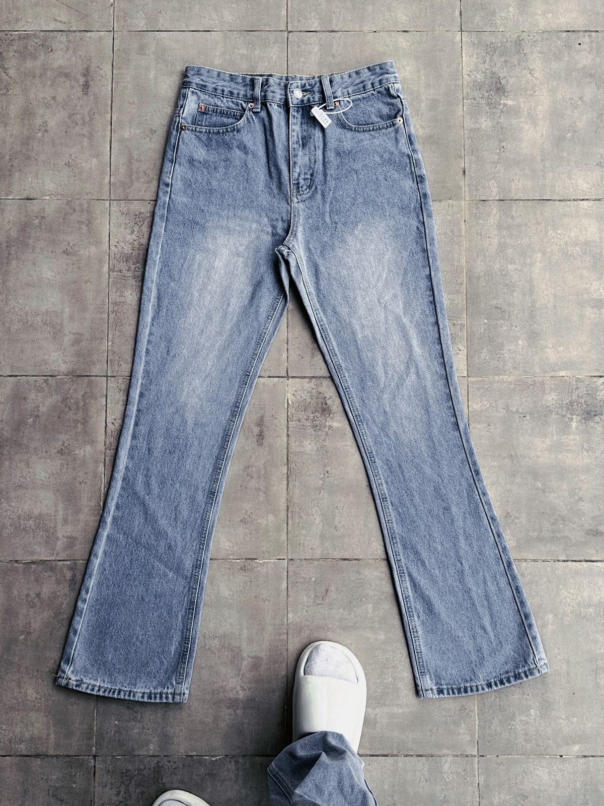 Men's Clothing Correct Version Cleanfit Ice Blue 517 Style Washed Vintage Jeans Flared Distressed Vibe Casual Pants_viptrois.com