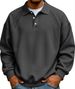 Men's Clothing Simple Knitted Lapel Button Men's Casual Knit Sweater – Button-Up Collar & Relaxed Fit (Solid Colors, Poly-Cotton Blend)_viptrois.com