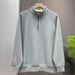 Men's Half-Zip Stand Collar Sweatshirt – Minimalist Pullover With Military Green/Grey/Black (Sizes M-3XL)_viptrois.com