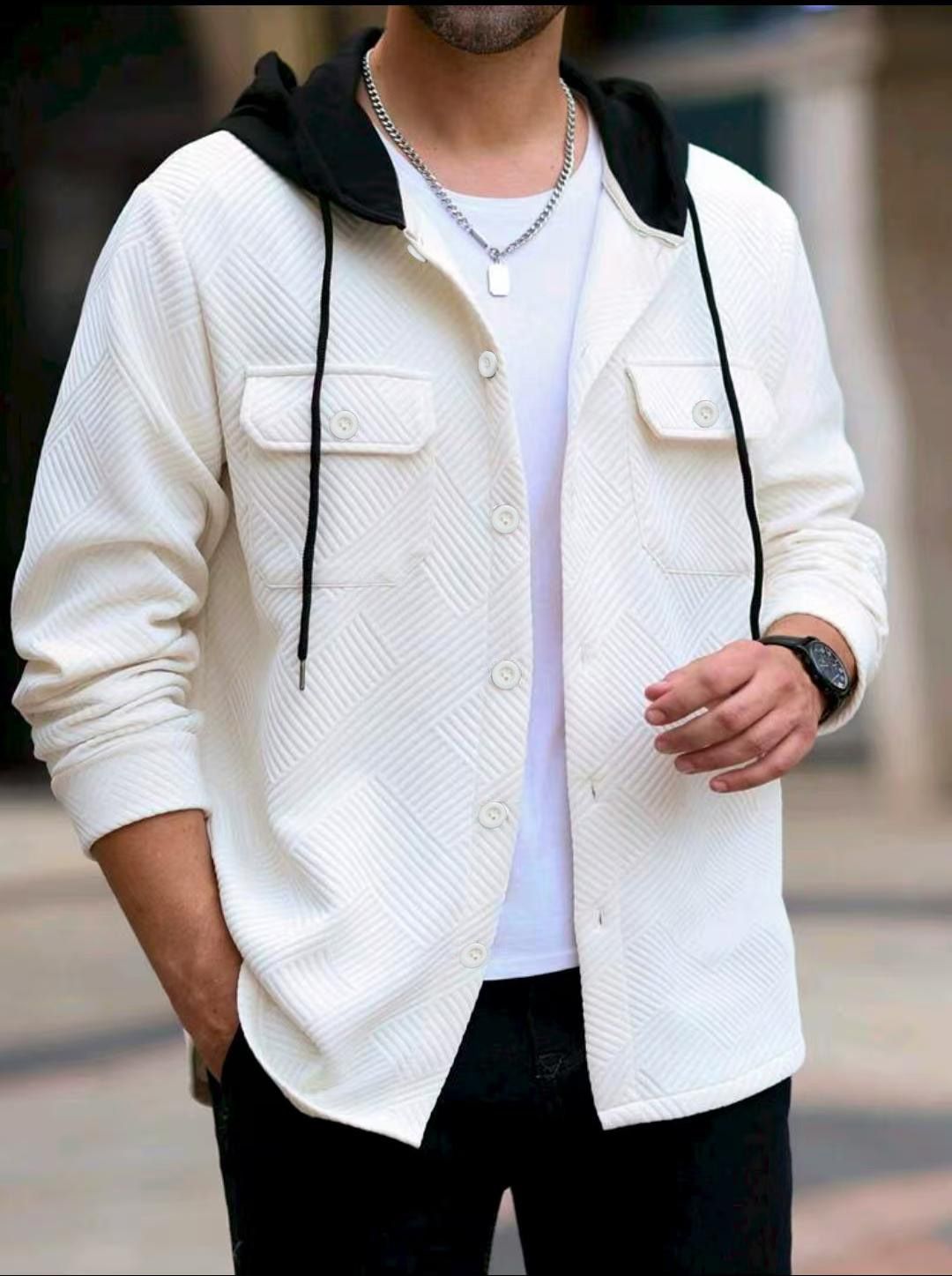 Men's Casual Cardigan Jacket – Lightweight Autumn Outerwear (Black/White/Khaki/Navy, S-XXL)_viptrois.com