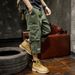 American Style Workwear Seven-Quarter Loose Straight Summer Casual Pants Cotton Plus Size Men's Trousers_viptrois.com