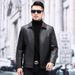 "Luxury Men's Mink Fur Lined Parka – Premium Haining Goat Leather, Down-Filled Winter Coat, Ultra-Warm & Stylish"_viptrois.com