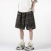Men's Ethnic American Knit Distressed Shorts Casual Printed Five Point Pants Summer Fashion_viptrois.com