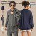 Pure Pure RS Men's Clothing|Old Money Clean Fit Stand Collar 380G Heavyweight Polo Shirt College Style Sweatshirt For Men_viptrois.com
