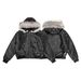 Men's Clothing 2025 New American Retro Leather Cotton Jacket Padded Jacket Removable Fur Collar Parker_viptrois.com