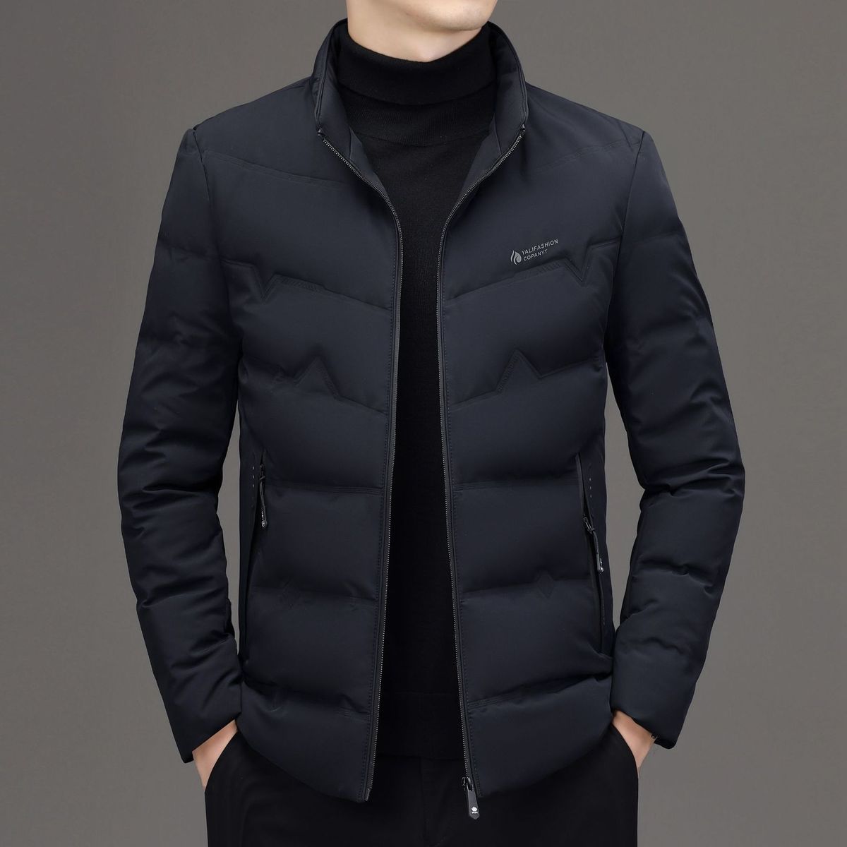 Pure 2025 Winter New Stand Collar White Duck Men's Down Jacket Young And Middle-aged Men, Thickened, Warm, Casual, High-end_viptrois.com