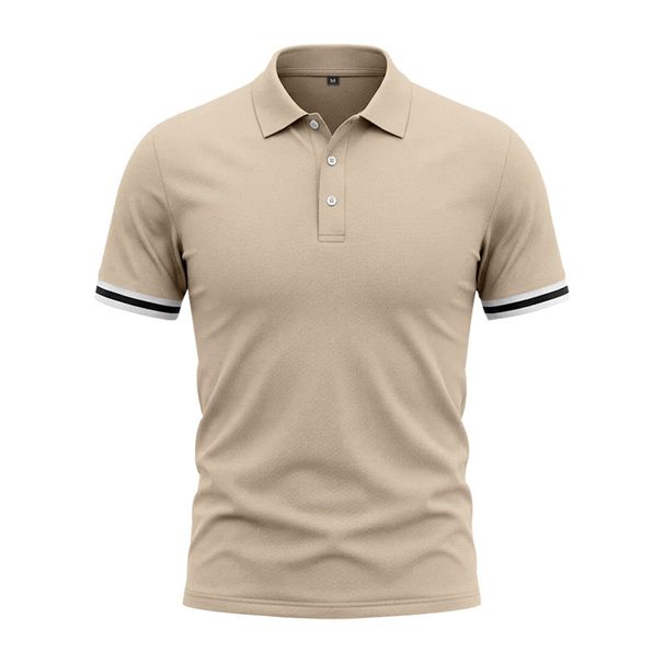 Men's Clothing Men's Summer Shirt Button Down Collar Sporty Casual Color Blocking Short Sleeves T-Shirt For Formal & Casual_viptrois.com