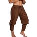 Pure European American Cross-Border Hot-Selling Men's Cotton And Linen Long Pants With Ankle Straps Medieval Viking_viptrois.com