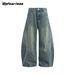 Men's Clothing American Retro Original Denim Scimitar Jeans Loose Drape Wide Leg Pants Sickle Pants Boys Summer Long Pants_viptrois.com
