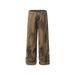 Men's Clothing Streetwear Distressed Cargo Jeans For Men - Vintage Washed Cotton Work Pants With Wrinkled Design, Loose Fit, Straight Leg, Green_viptrois.com