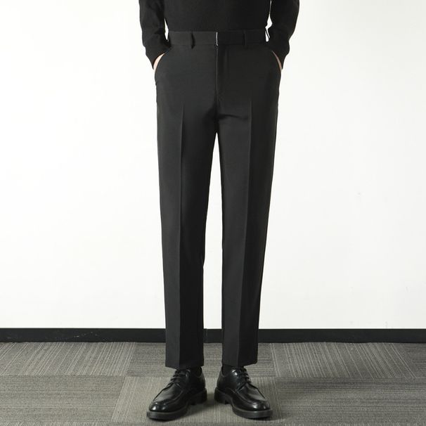 Business suit trousers men's slim straight casual trousers men's advanced drape anti wrinkle non iron trousers men_viptrois.com