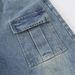 Men's Clothing Street Style Multi Pocket Stitching Distressed Wide Leg Jeans Washed Distressed Loose Embroidered Wide Leg Pants_viptrois.com