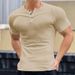 Muscle-Enhancing Ribbed Crew Neck Tee - 88% Cotton Compression Fit For Gym & Street (Unisex, Breathable, Stretch Fabric)_viptrois.com