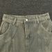 Yellow Mud Dyed Niche Structure Men's Jeans American Retro Washed Distressed Loose Casual Edgy Straight Wide Leg Pants_viptrois.com