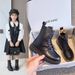 Girls' Boots 2023 Autumn Fleece-lined Korean Style Girl's Children's Shoes Performance High Barrel Martin Boots Cotton Children's Boots_viptrois.com