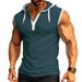Men's Clothing Men's Sleeveless Vest Men's Pullover Leisure Fitness Sports Loose Hooded Sweatshirt_viptrois.com
