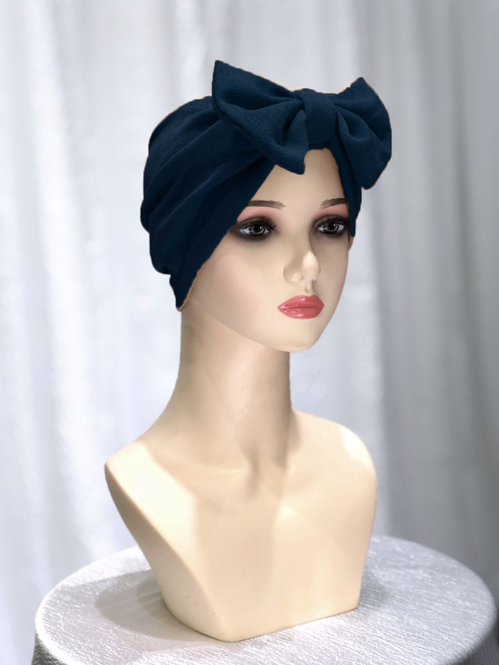 Women's Hijab new summer solid color bow hat elegant comfortable breathable_viptrois.com