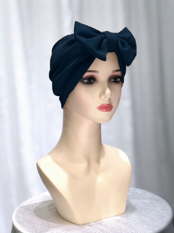 Women's Hijab new summer solid color bow hat elegant comfortable breathable_viptrois.com