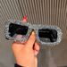 European And American Personality Rectangular Frame Sunglasses Luxury Diamond Studded Square Sunglasses For Men And Women Trendy High End Sunglasses_viptrois.com