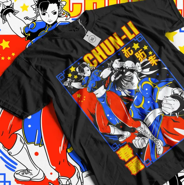 Chun Li T-Shirt Mens Womens Tees Top Street Fighter Vs King Of Fighters Snk Anime GifT Shirt Mens Womens Tees Top All Size_viptrois.com