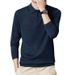 Men's Clothing 2024 Autumn And Winter New Polo Tops Knitted Wool Men's Lapel Loose Solid Color Sweater Polo Shirt Collar_viptrois.com