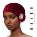 New noble retro Korean flannel diamond pearl sunflower headscarf hat church women's hat winter_viptrois.com