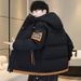 Cotton Men's Coat New Versatile Thick Winter Clothes Hooded Student Down Cotton Jacket_viptrois.com