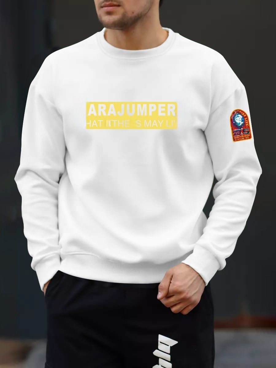 Polar Fleece Solid Color Round Neck Sweater Mens Candy Cotton Long Sleeve Working Clothes_viptrois.com
