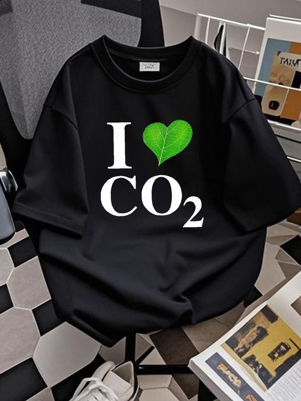 I Heart Love Co2 T Shirt Streetwear Fashion Comfortable Summer Top For Everyday Wear Versatile Soft Designer Clothes Slightly Breathable Unisex_viptrois.com