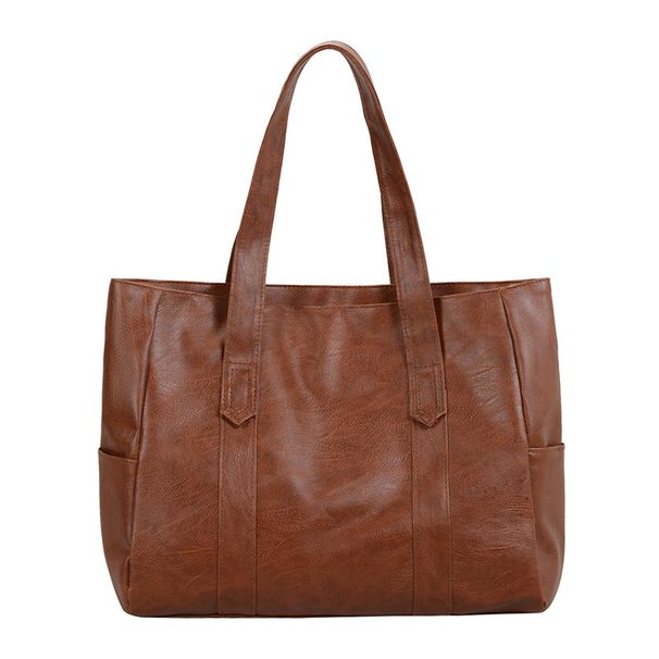 Women’s Bags New Style Korean Style All Match Simple Large Capacity Tote Bag Shoulder Handbag Soft Leather Women's Bag_viptrois.com