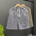 Men's Casual Wavy Pattern Shorts Trendy Streetwear Mid-Thigh Length Comfortable Daily Wear Lounge Pants for Summer_viptrois.com