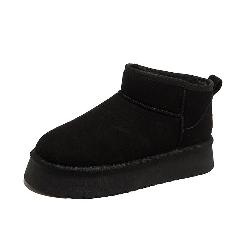 Fashion Platform Snow Boots Women's Winter New Short Cylinder Increase Cotton Shoes Plus Suede Bag Shoes_viptrois.com