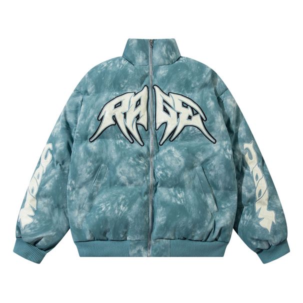 Men's Clothing American Retro Washed Old Patch Embroidery Thickened Cotton Coat Men And Women Hip Hop Loose PU Leather Cotton Coat Winter_viptrois.com