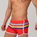 Men's Clothing UXH Men's New Style Sports Split Color Striped Boxer Sports Shorts Nylon Swim Beach Shorts Swim Trunks_viptrois.com