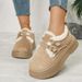 SHLIANG New Women's Winter Fashion Round Toe Designer Snow Boots Lace Up Walking Comfortable Lightweight Short Boots X0065_viptrois.com