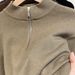 Men's Half-Zip Knit Sweater – Lightweight Business Casual Pullover, Autumn & Winter Layering Essential (Black, Brown, Dark Gray, Brown Green)_viptrois.com