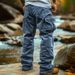 Men's Clothing Corduroy Casual Pants Men Autumn Retro Loose Workwear Pocket Hem Elastic Windproof Design Trousers_viptrois.com