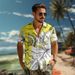 Men's Clothing Beach Shirt Short Sleeved Pure Cotton Floral Direct Spray Trendy Brand Casual Shirts_viptrois.com