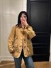 RL Pony Jung Joo-kyung Same Style Vintage Jacket Coat Spring Autumn Turn-down Collar Versatile Khaki Color_viptrois.com
