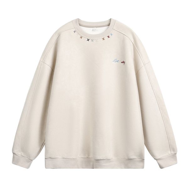 Vintage-Inspired Heavyweight Polo Collar Sweatshirt For Men - Textured Jacquard Long Sleeve Pullover With Retro Style (Black, Off-White)_viptrois.com